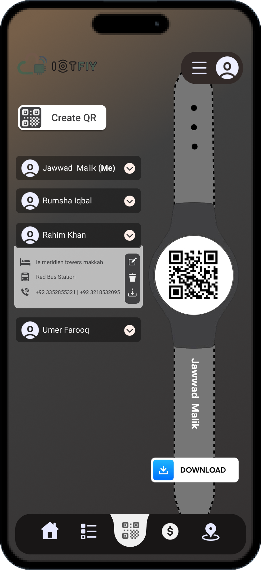 QR Watch Screen